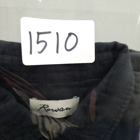 Rowan Men's Bray Short Sleeve Plaid Button-Up Shirt Sz Small Black Casual Preppy - Picture 11 of 11